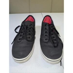 VANS Women’s Size 7 Canvas Lace Up Low Skateboard Shoes Black/Pink